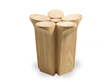 FIORE - Low solid cedar wood stool by Riva 1920 - view 2